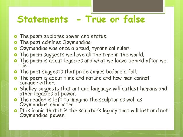 summary of ozymandias