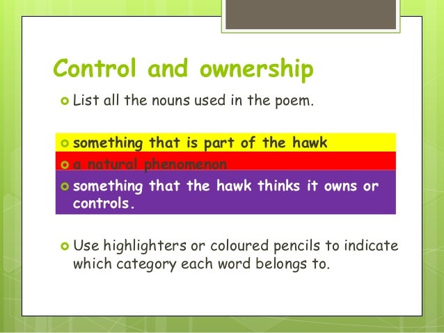 Power and Control in Hawk Roosting Essay