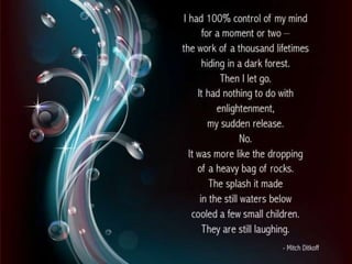 THE POETRY OF LIFE -- Mitch Ditkoff