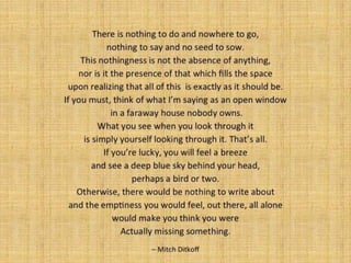 THE POETRY OF LIFE -- Mitch Ditkoff