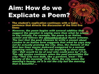 AP Poetry Explication | PPT