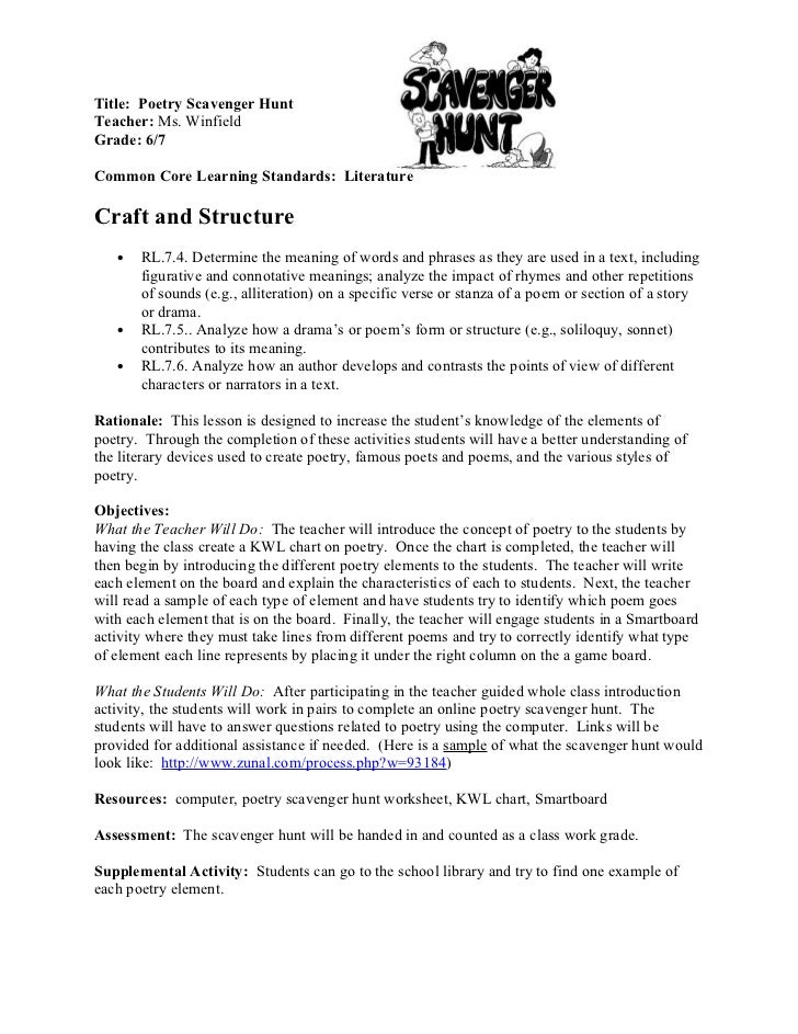 Poetry Scavenger Hunt