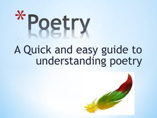 A Quick and easy guide to
understanding poetry

 