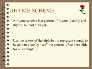 Transformative Rhyme Example Poetry terminology | PPTX