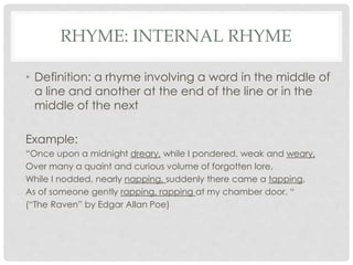 Internal Vs External Rhyme Poetry Terms Presentation with Memes and Images | PPTX