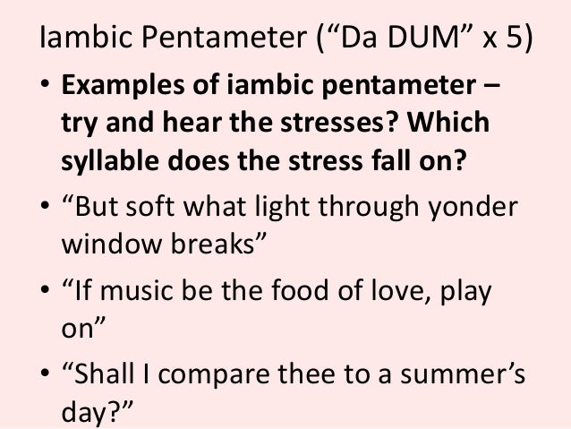how to write in iambic pentameter in a sonnet