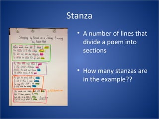 Stanza Visual Example Poetry Vocabulary | PPT
