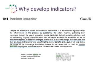 Slides: Indicators for Measurement at each Stage of Knowledge ...