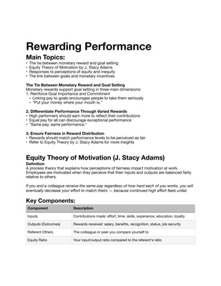 Comprehensive Guide to Goal Setting Theory and Motivation Strategies | PDF