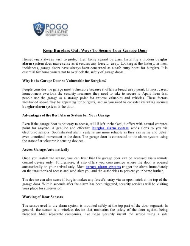 Keep Burglars Out Ways To Secure Your Garage Door
