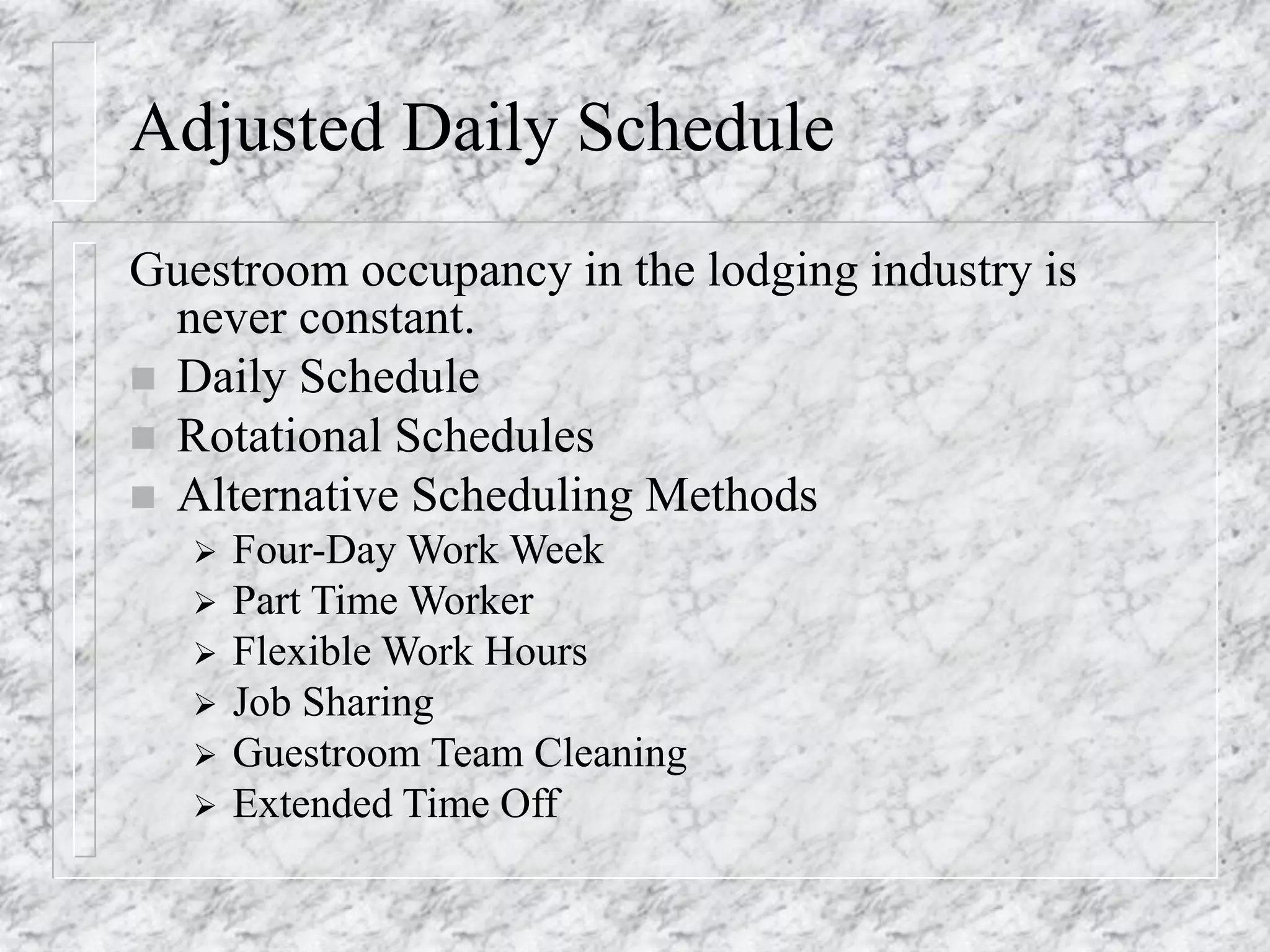 housekeeping staffing patterns | PPT