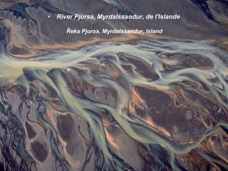 River Pjorsa, Myrdalssandur, de l'Islande Řeka Pjorsa, Myrdalssandur, Island 