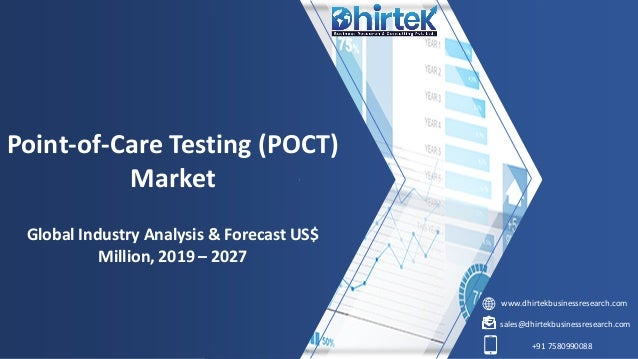 www.dhirtekbusinessresearch.com
sales@dhirtekbusinessresearch.com
+91 7580990088
Point-of-Care Testing (POCT)
Market
Global Industry Analysis & Forecast US$
Million, 2019 – 2027
 