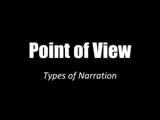 Point of View
 Types of Narration
 