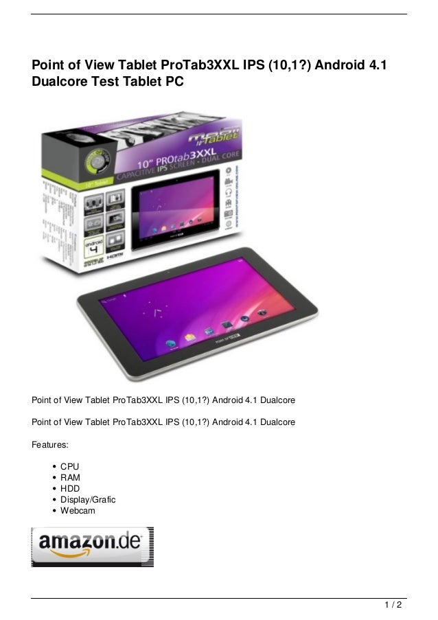 Point of View Tablet ProTab3XXL IPS (10,1″) Android 4.1 Dualcor…