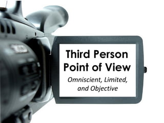 Third Person
Point of View
Omniscient, Limited,
  and Objective
 