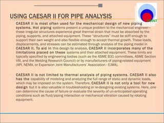 [Point] pipe stress analysis by computer-caesar ii | PPT