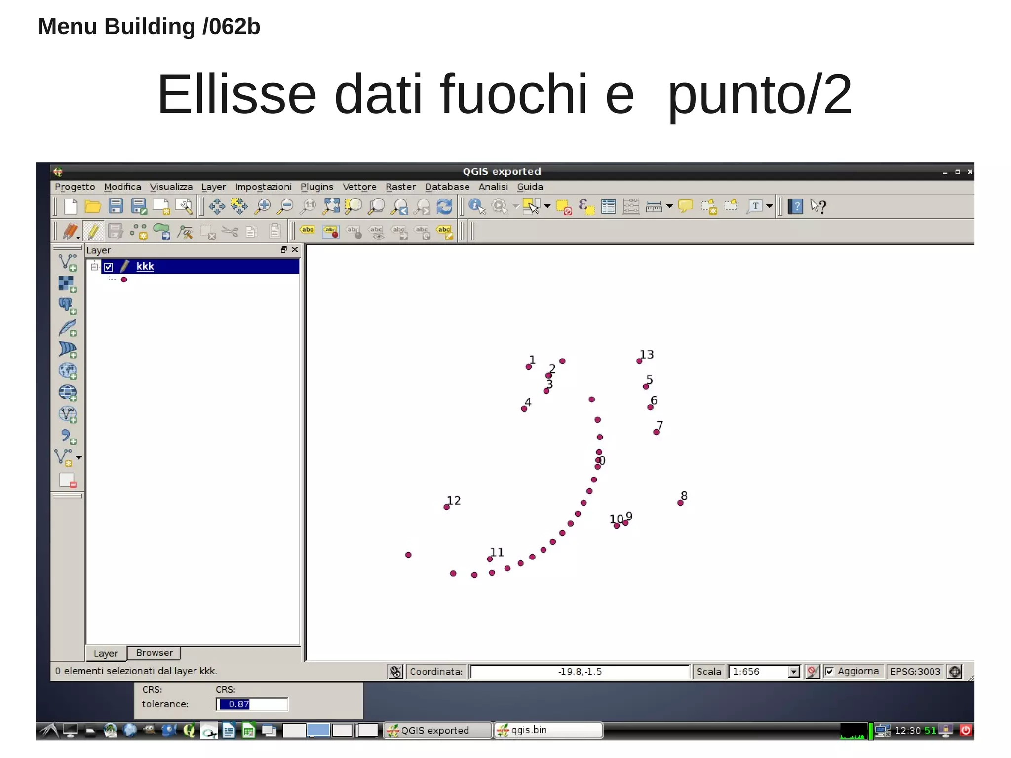 Ellisse dati fuochi e punto/2
Menu Building /062b
 