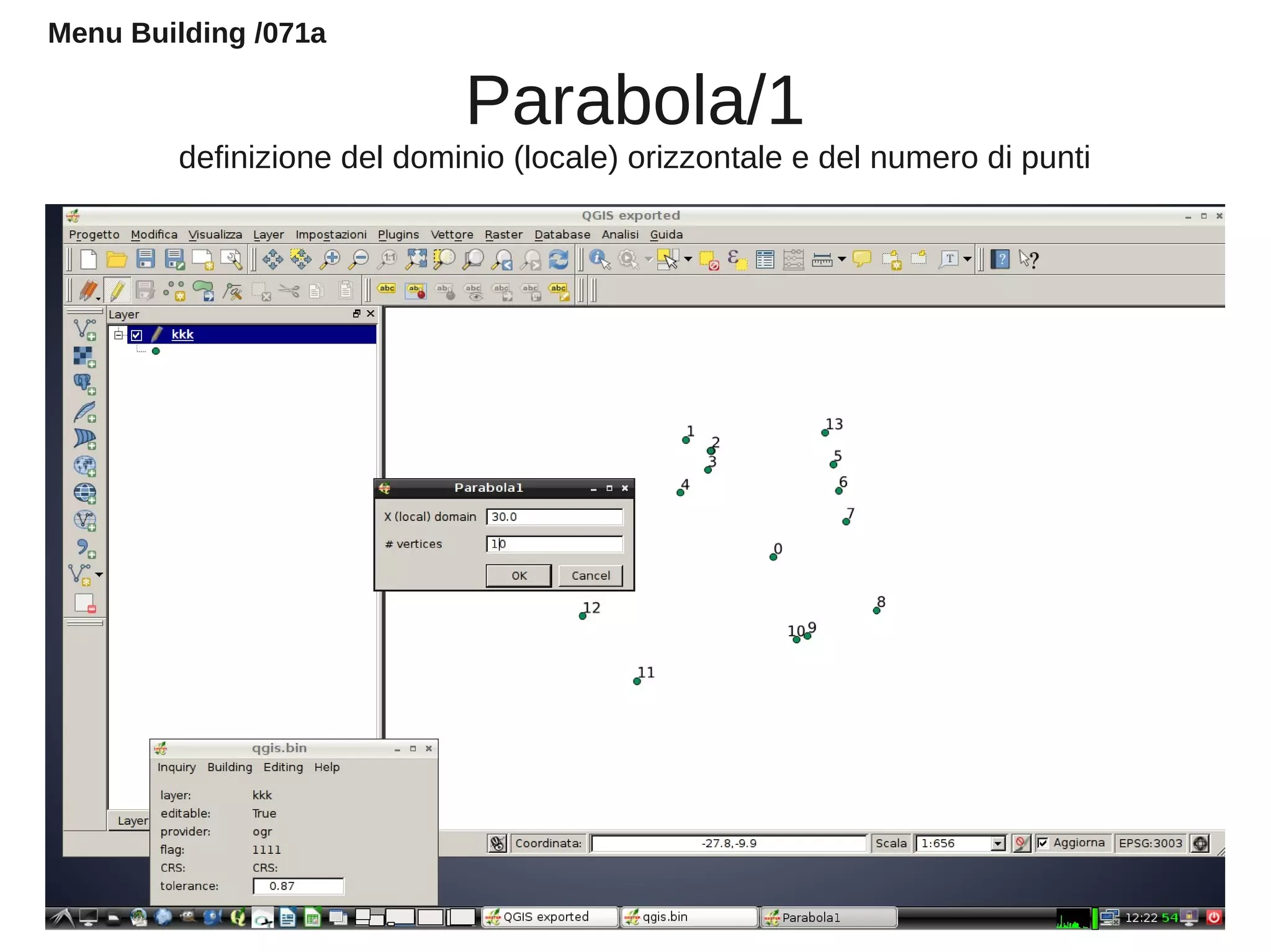 Parabola/1
definizione del dominio (locale) orizzontale e del numero di punti
Menu Building /071a
 