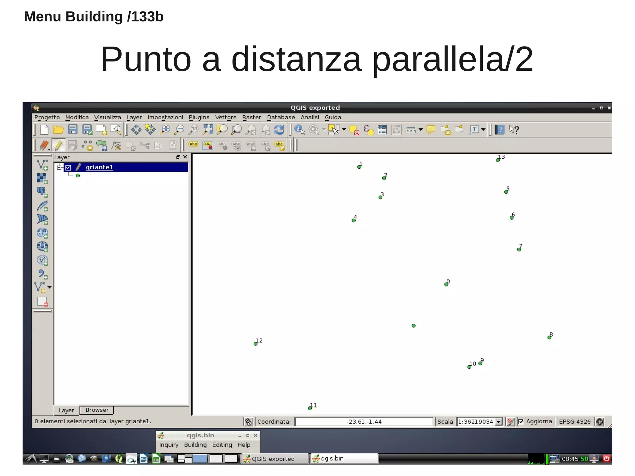 Punto a distanza parallela/2
Menu Building /133b
 