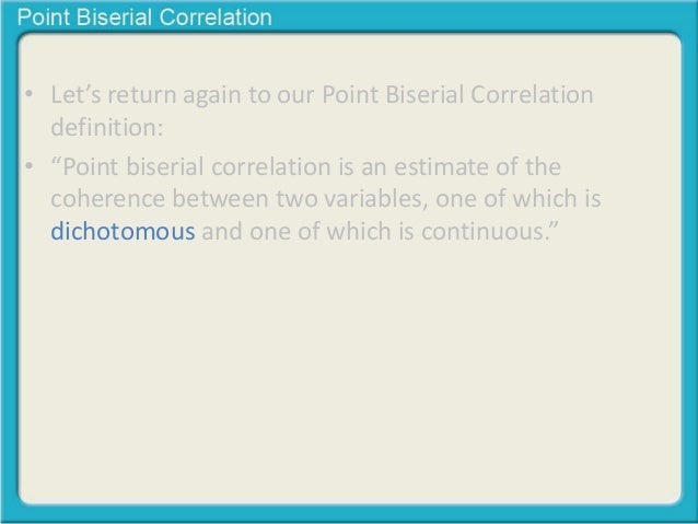 What Is A Point Biserial Correlation