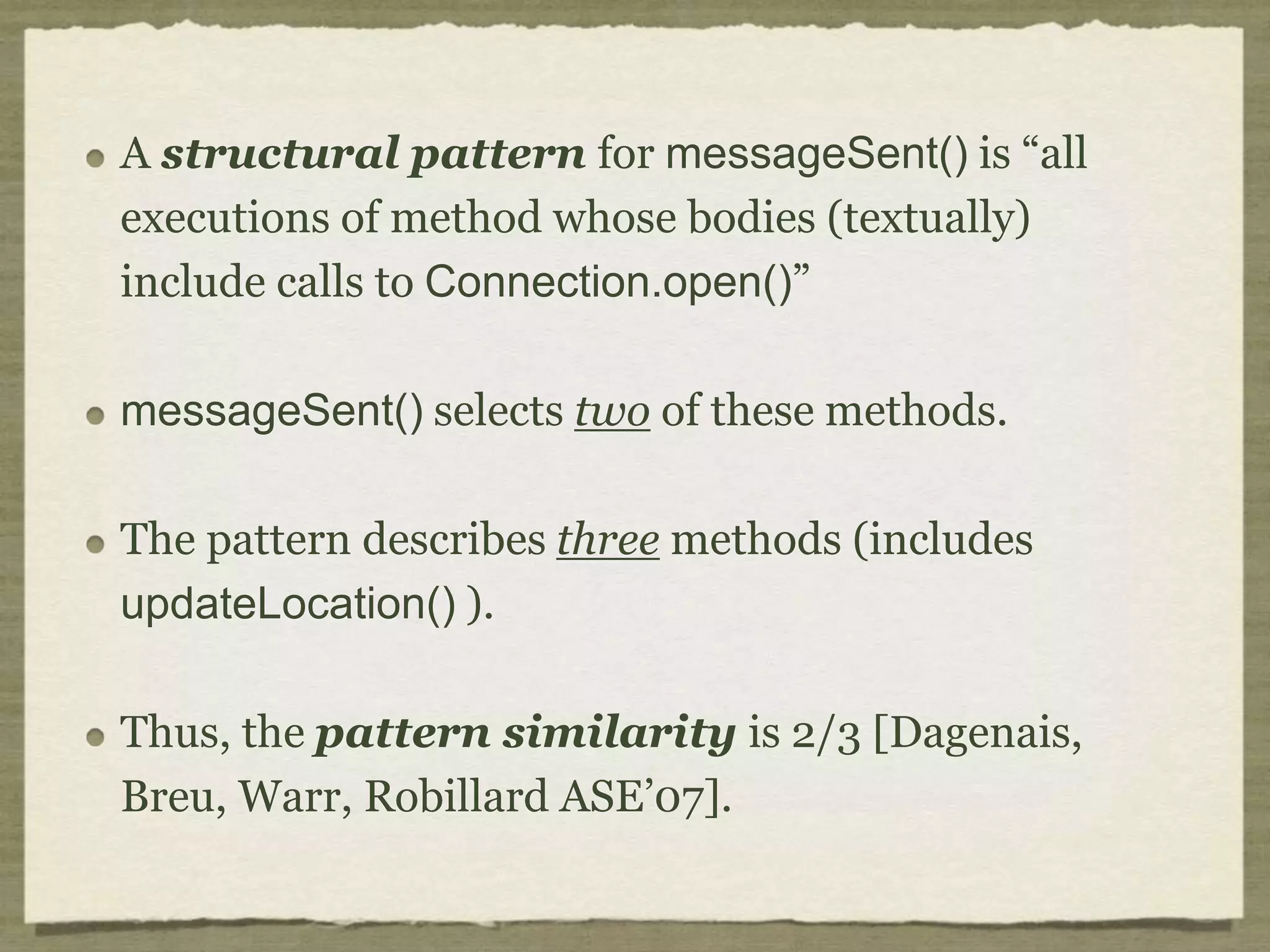 Fragile Pointcut Problem A pointcut is robust iff it continues to select points where the CCC applies in subsequent base-code versions without textual modification. 