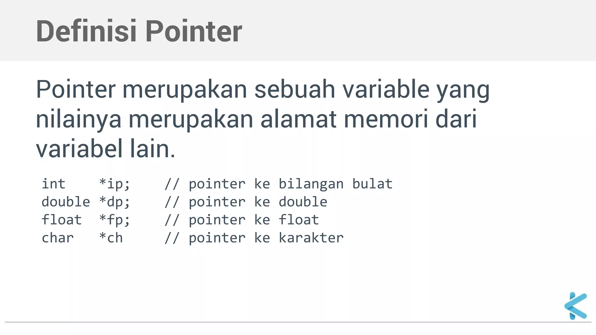 Pemrograman C++ - Pointer | PPT
