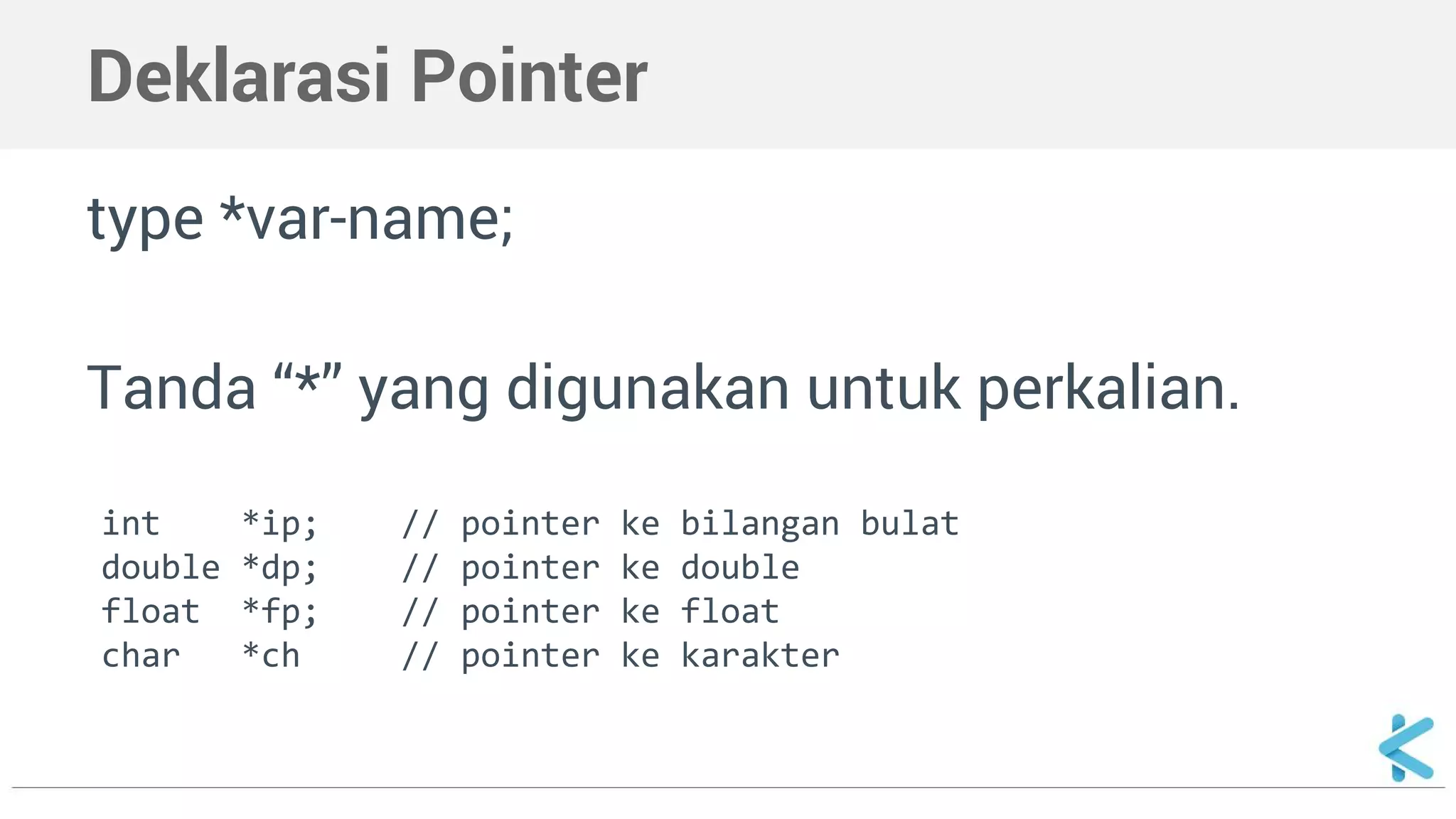 Pemrograman C++ - Pointer | PPT