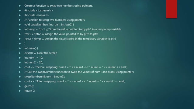 Pointers in c++ programming presentation | PPTX