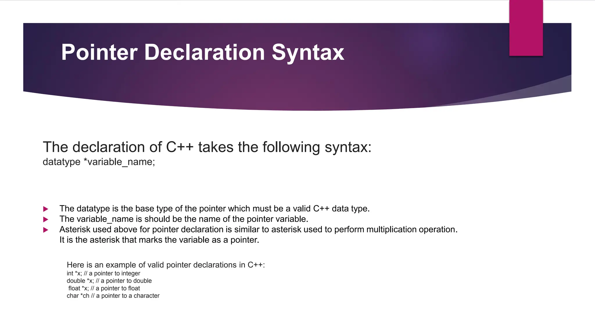 C++ Pointers , Basic to advanced Concept | PPT