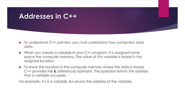 C++ Pointers , Basic to advanced Concept | PPT