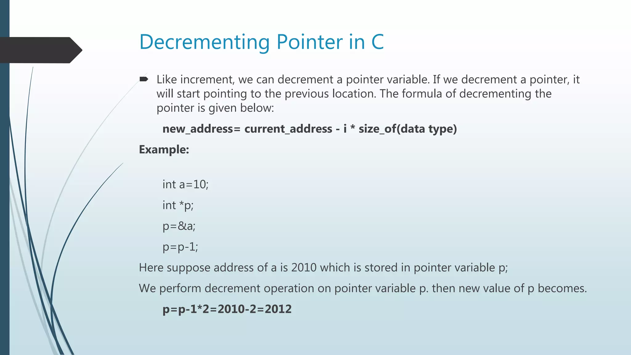 Pointer arithmetic in c | PPTX