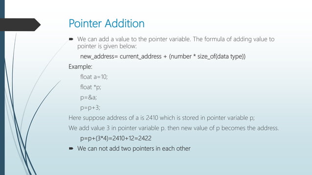 Pointer arithmetic in c | PPT
