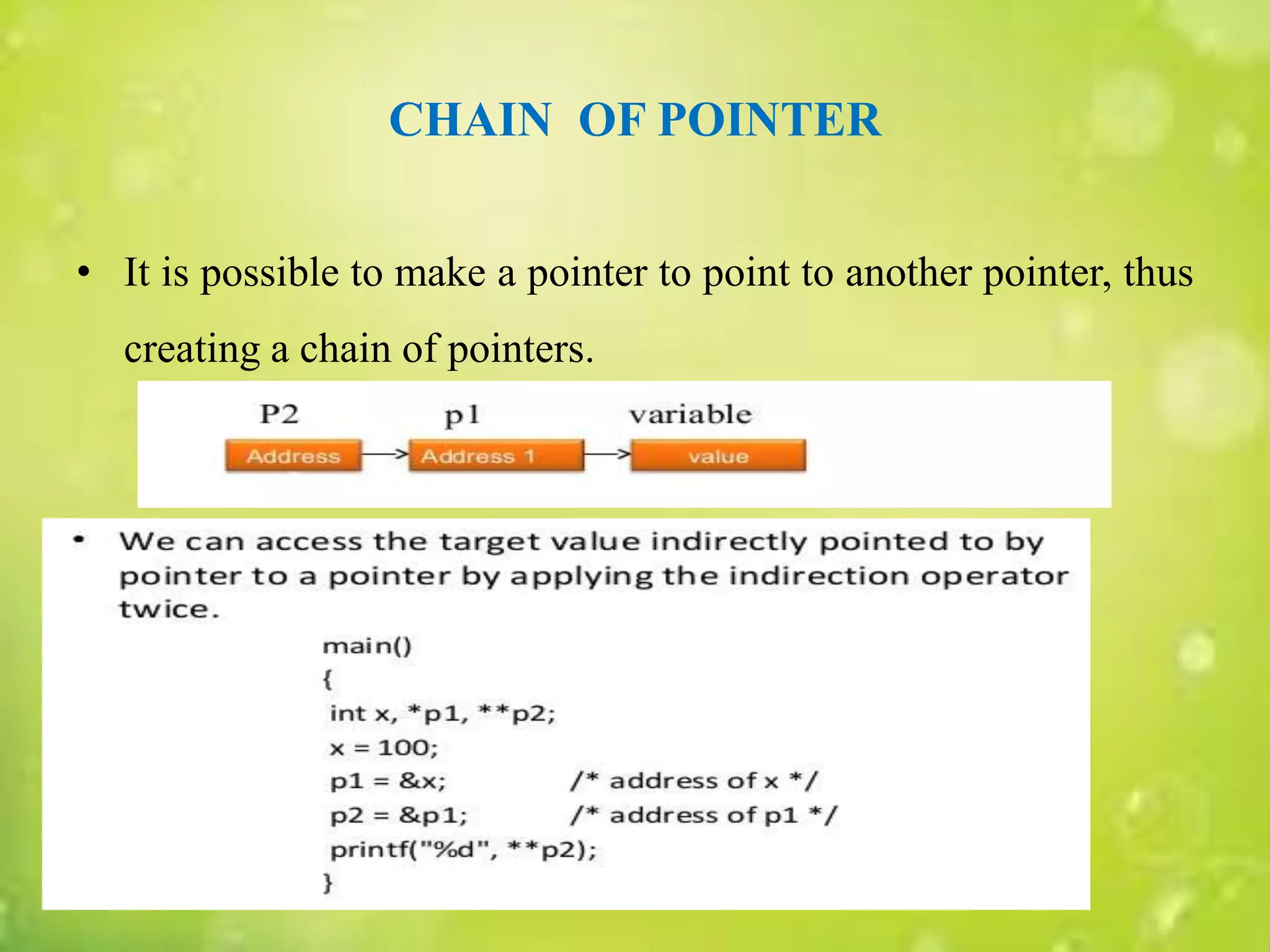 Pointer in c | PPTX | Programming Languages | Computing