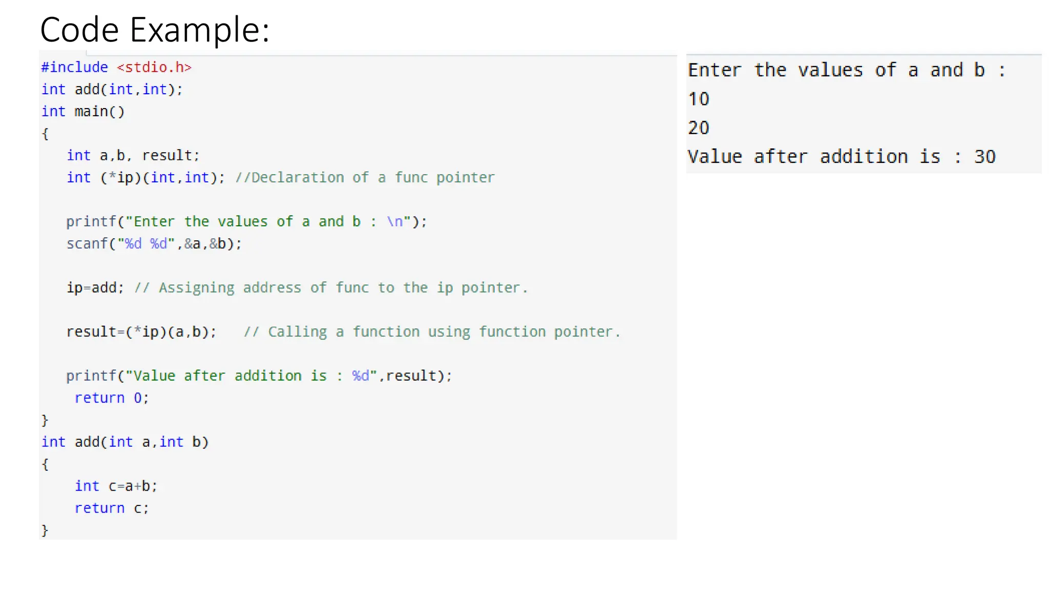 Code Example: 