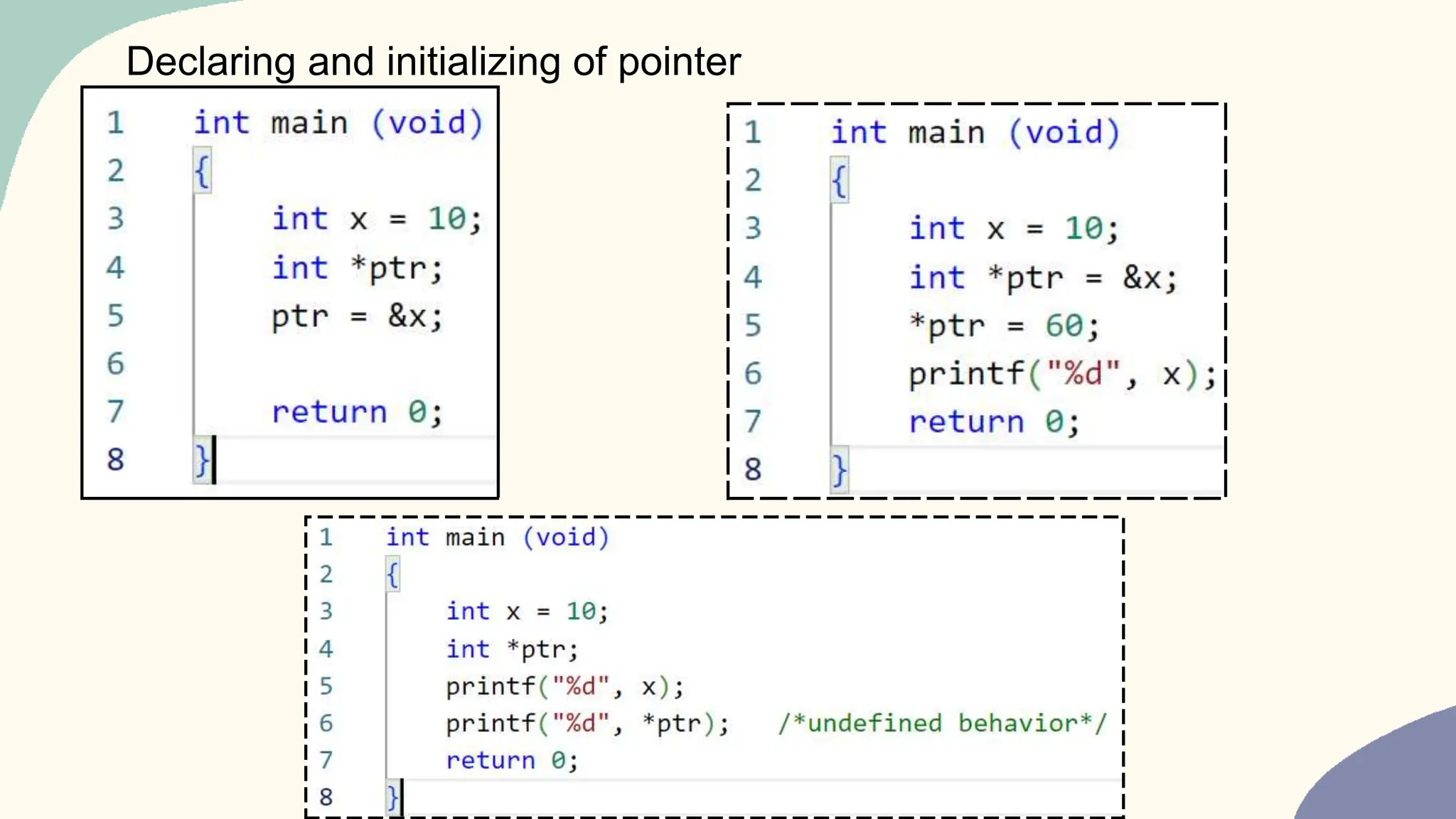Declaring and initializing of pointer
 