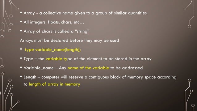 Pointers and Array in c programming with examples | PPT image.