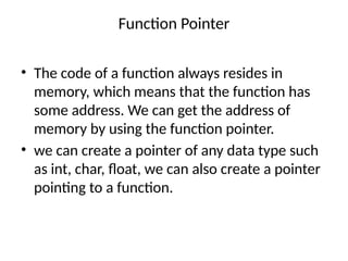 Pointers and structures for beginners in c | PPTX