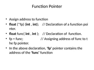 Pointers and structures for beginners in c | PPTX
