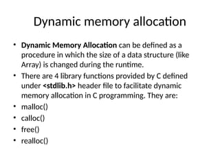 Pointers and structures for beginners in c | PPTX