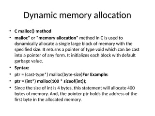 Pointers and structures for beginners in c | PPTX