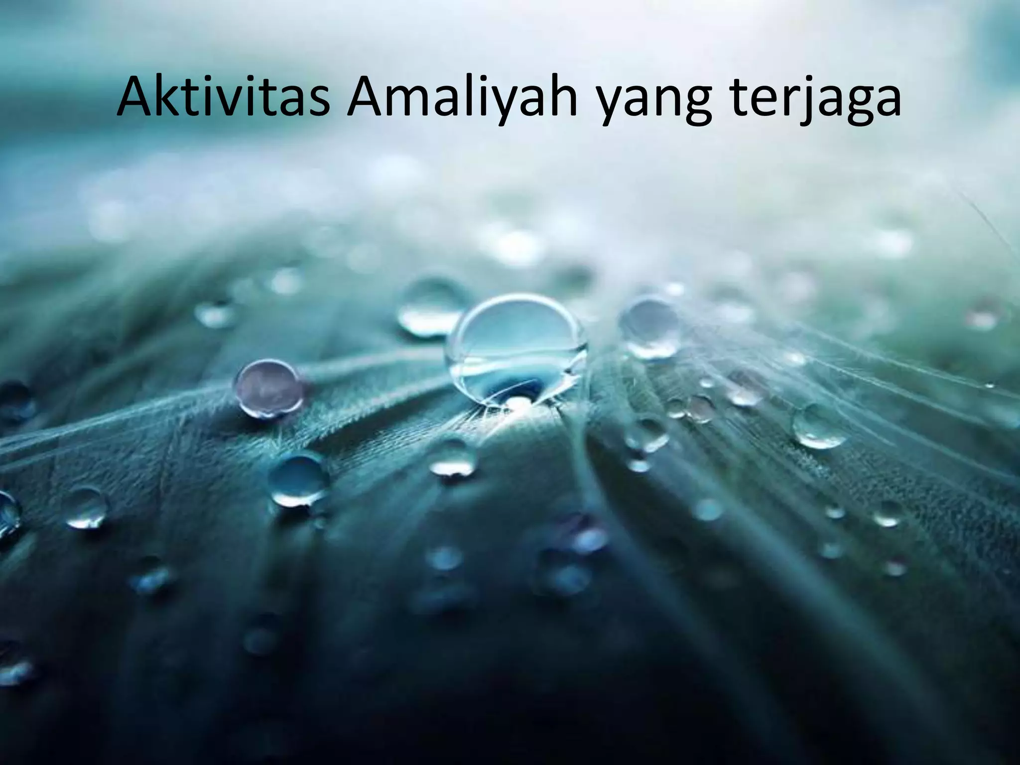 Aktivitas Amaliyah yang terjaga
 