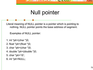 detailed information about Pointers in c language | PPT