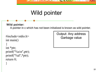 detailed information about Pointers in c language | PPT