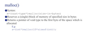 pointers_DMA_Doublepointer, pointer declaration, content | PPTX