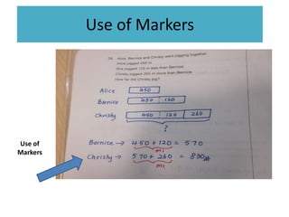Use of Markers
Use of
Markers
 