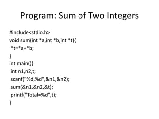 Pointers in C programming second semester | PPTX