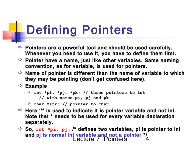 Pointers in c