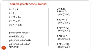 Pointers in C | PPTX | Programming Languages | Computing