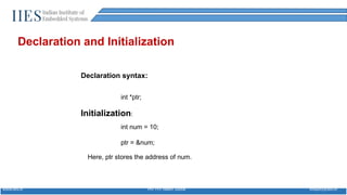 Pointers in C – Explained with Examples|IIES Bangalore | PPTX